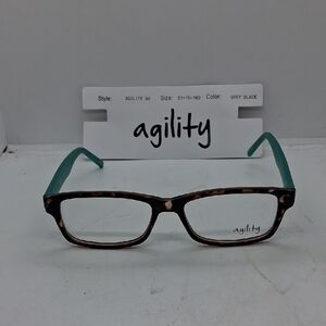 NWT Agility 34 Grey Black Eyeglass Frames